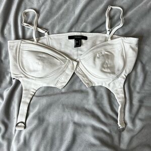 Small cropped bustier - white